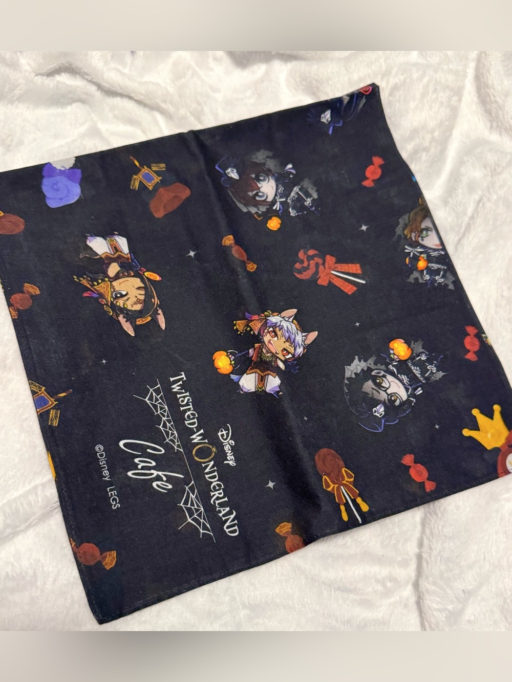 Disney Japan Twisted Wonderland Halloween Cafe Square Bandana Scarf